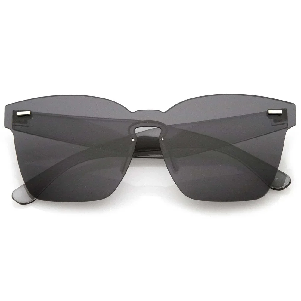 Rimless Sunglasses Women Men Fashion Trendy Square Sun Glasses Black Lens Lentes